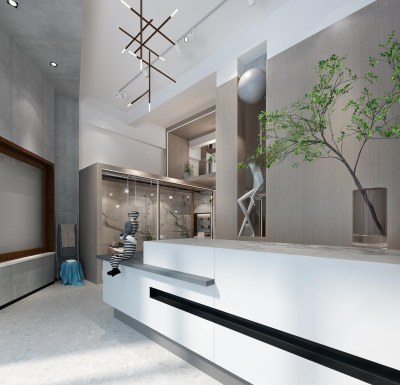 现代公司前台3D模型下载